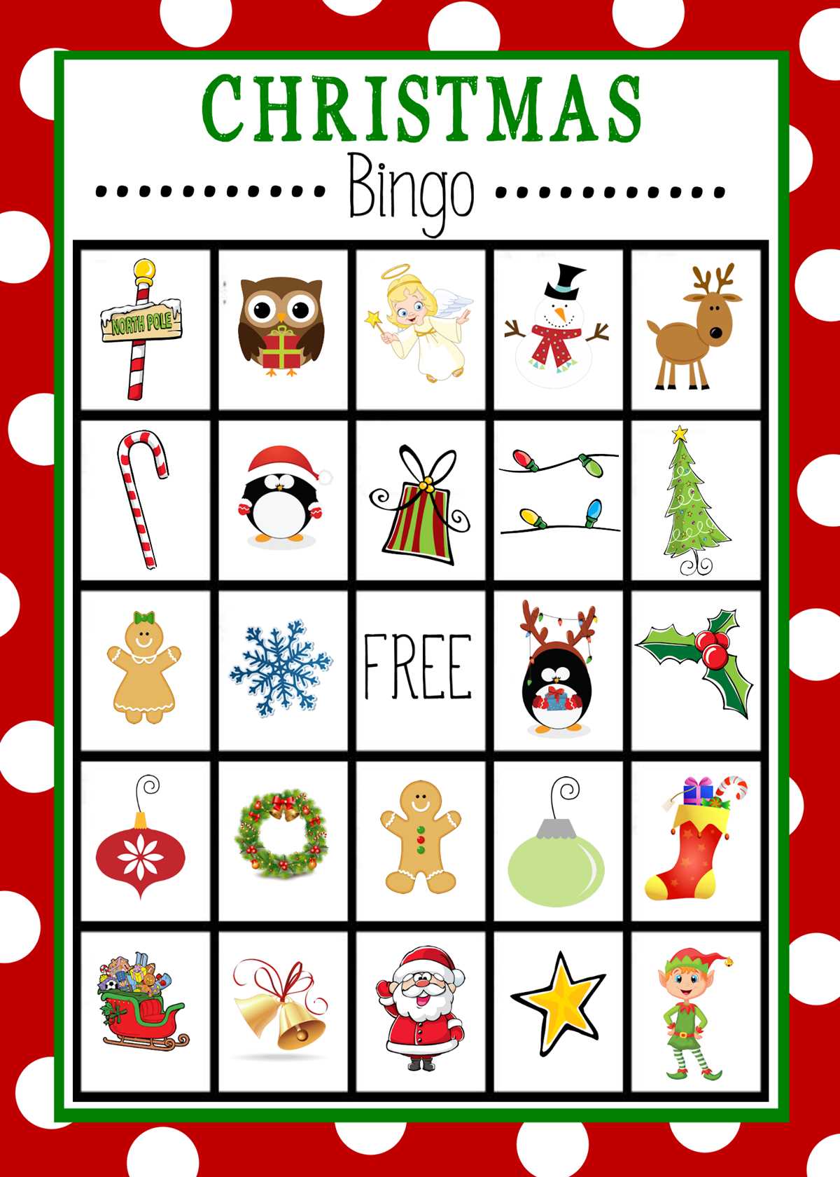 christmas bingo printables