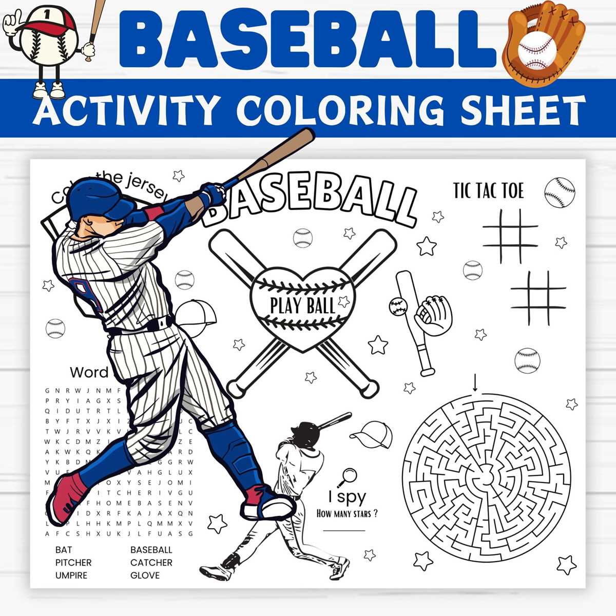 baseball word search printable