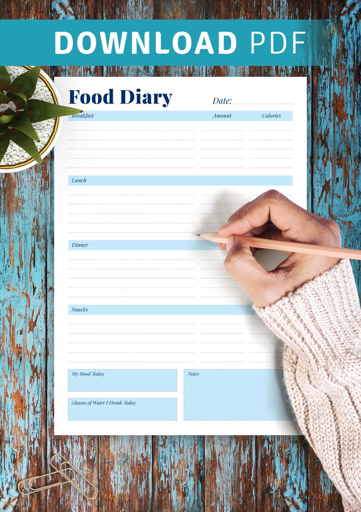 food journal template printable