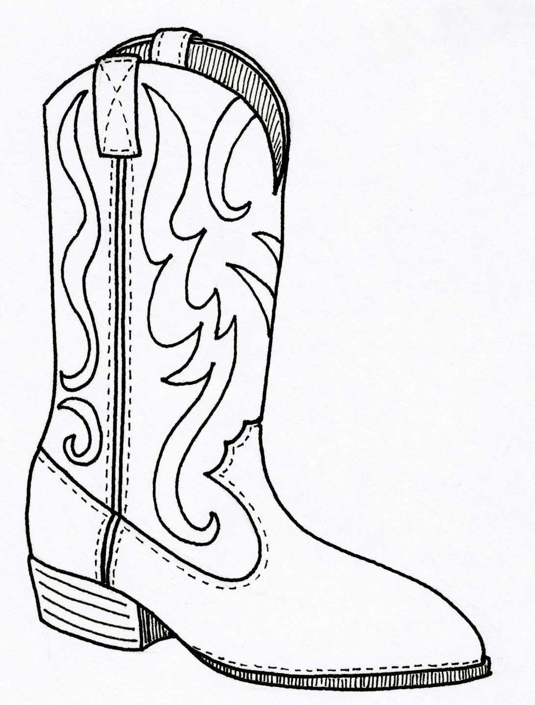printable cowboy boot pattern