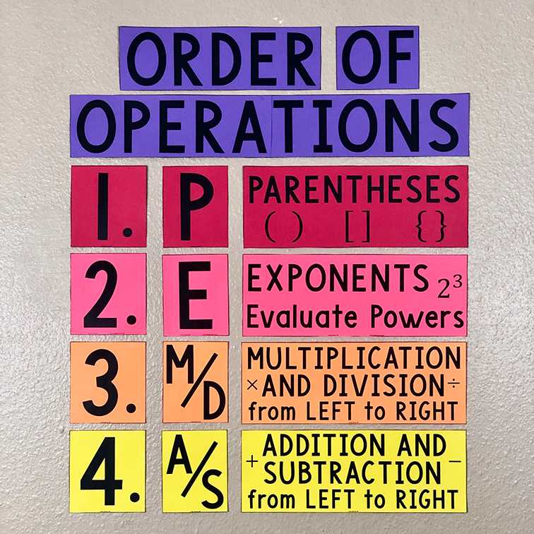 pemdas poster free printable