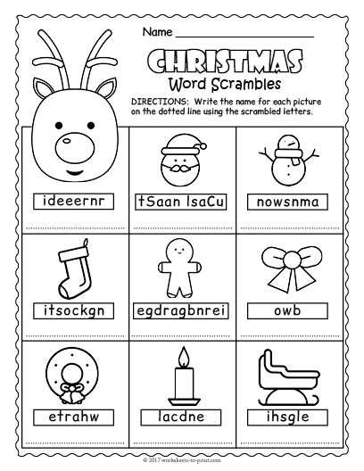 word scramble christmas printable