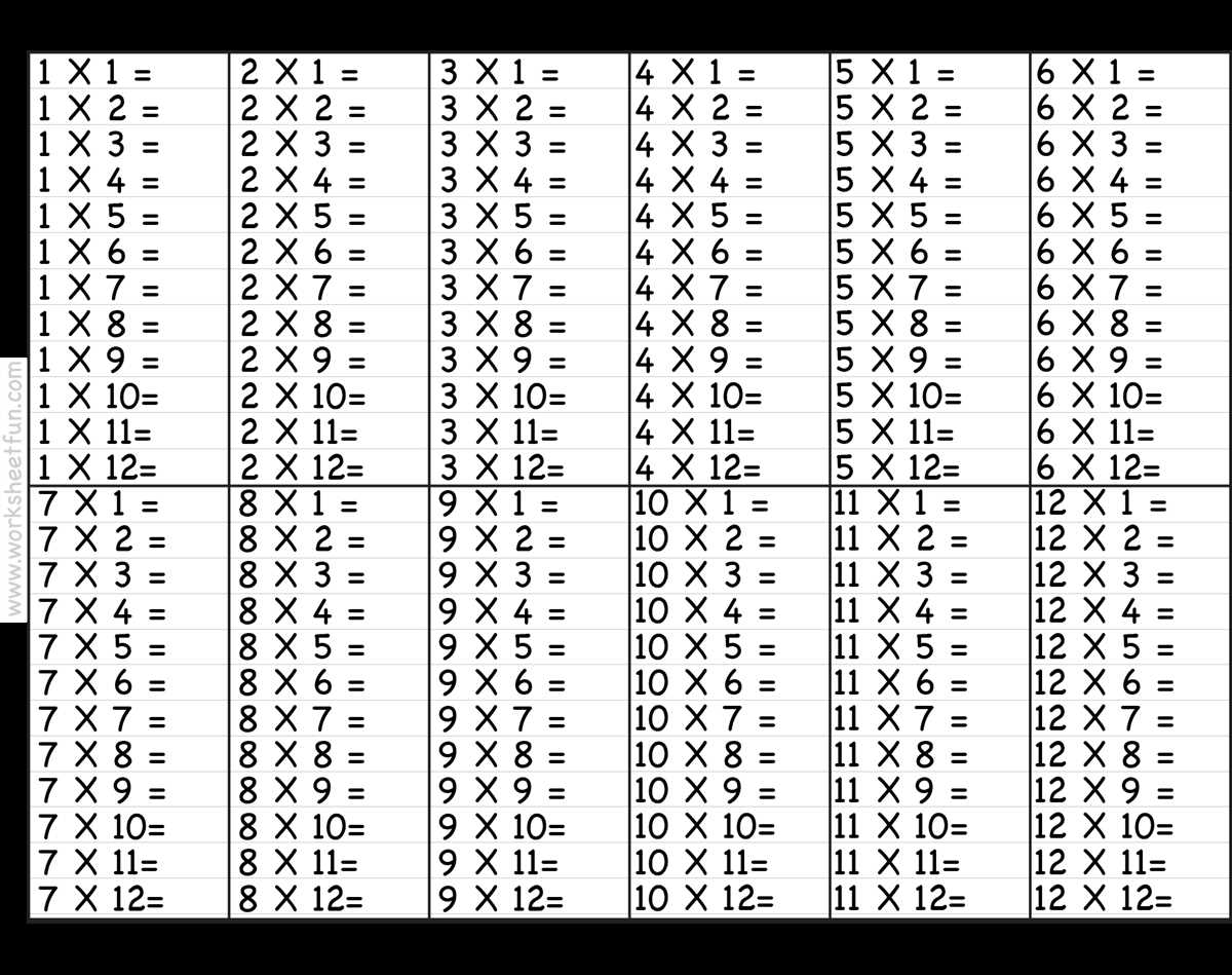 time table test printable