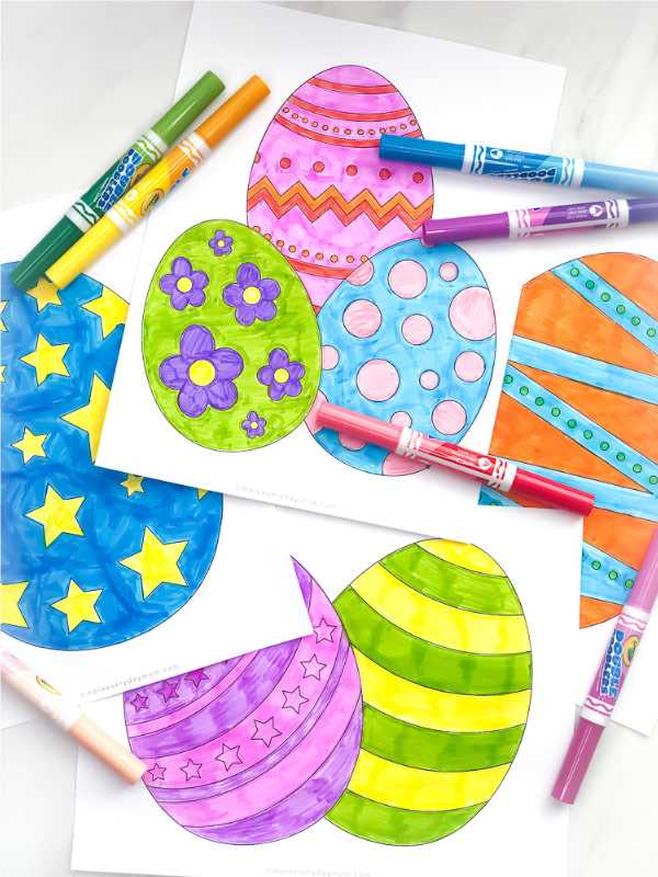 free printable colored easter eggs
