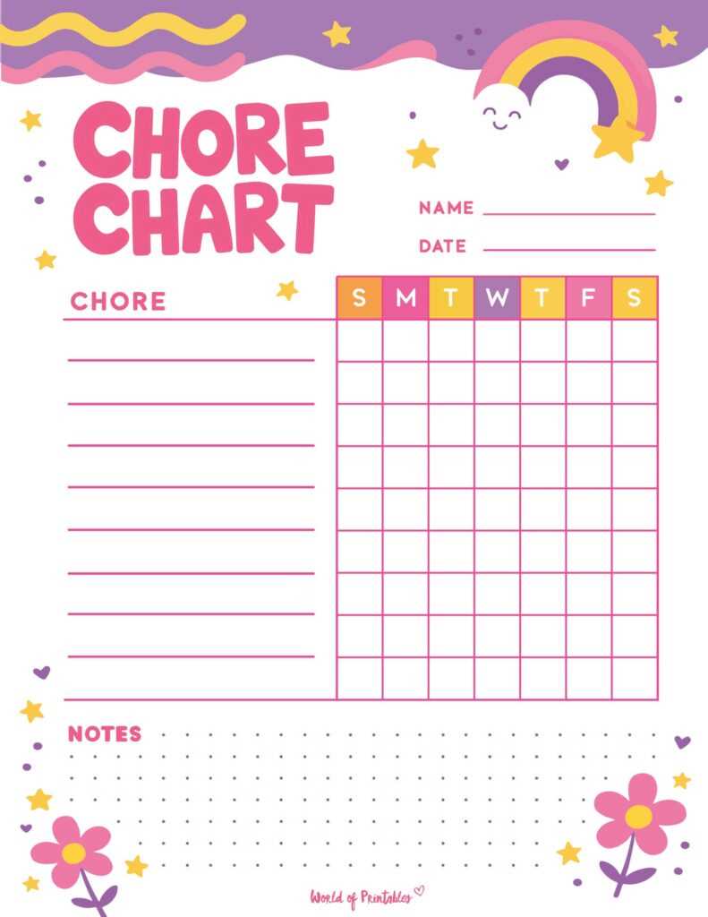 printable chore charts