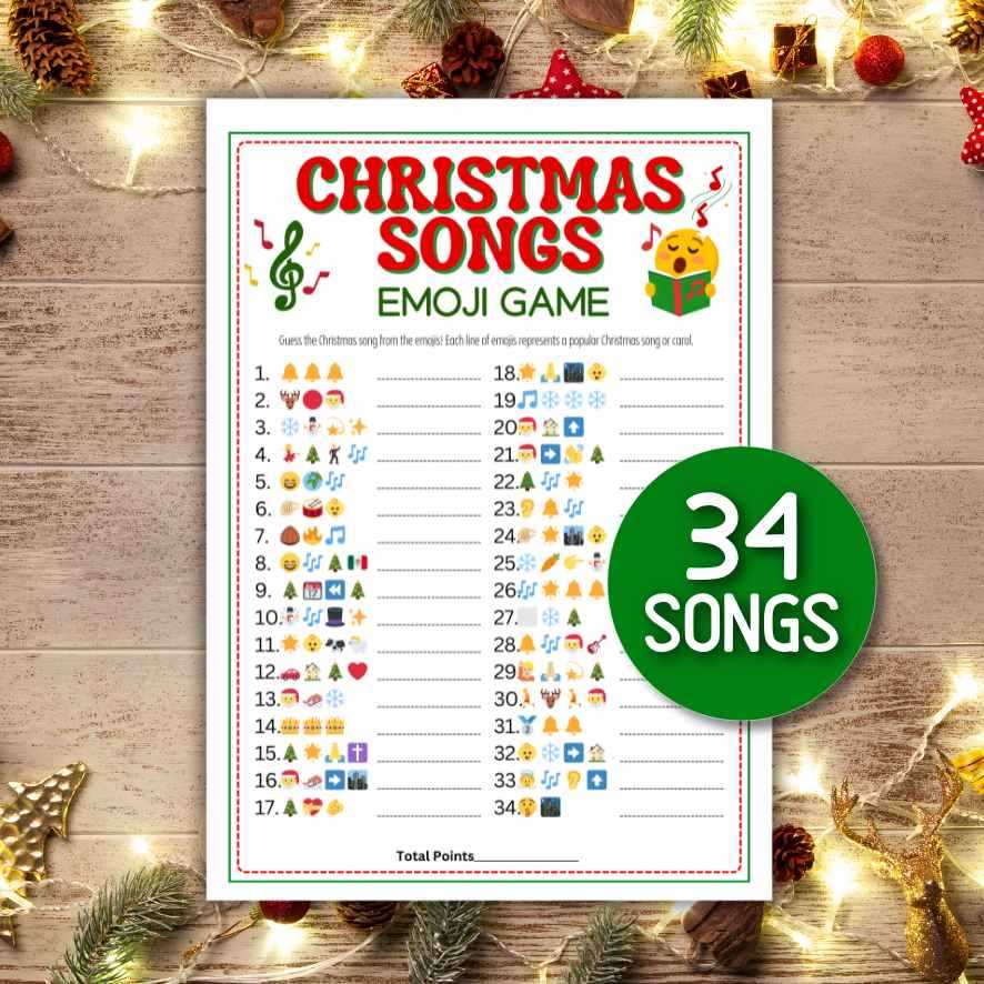 christmas song emoji game free printable
