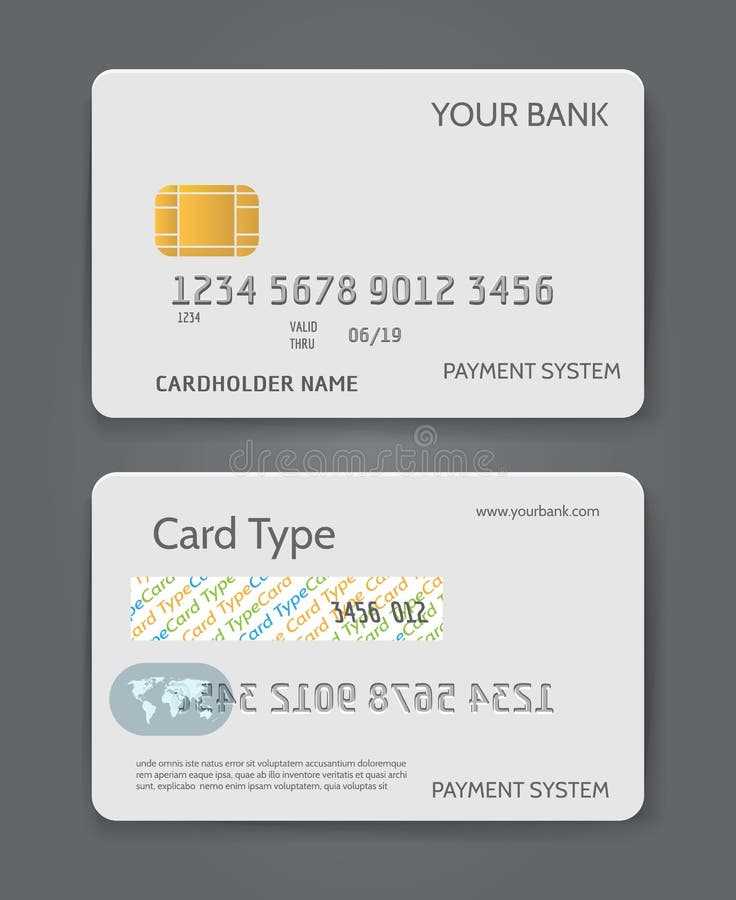 credit card template printable