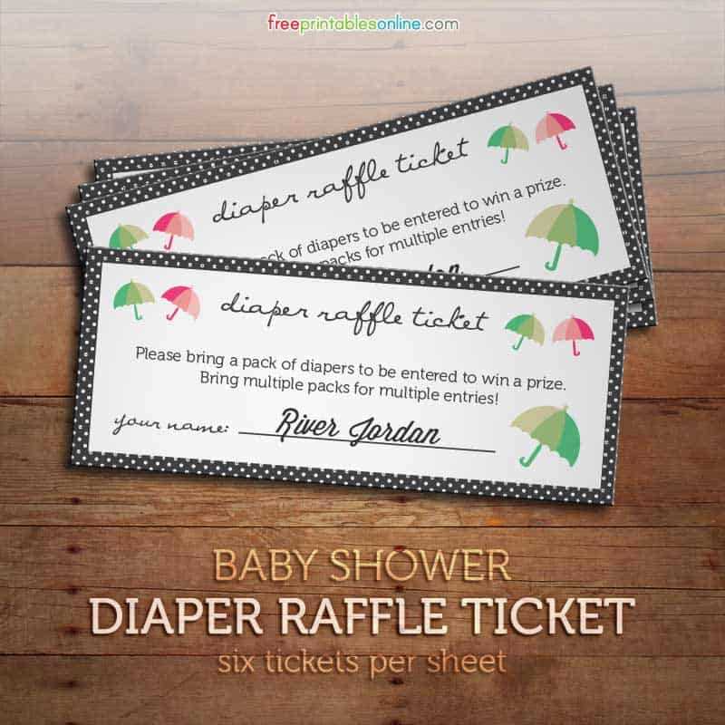 free printable diaper raffle