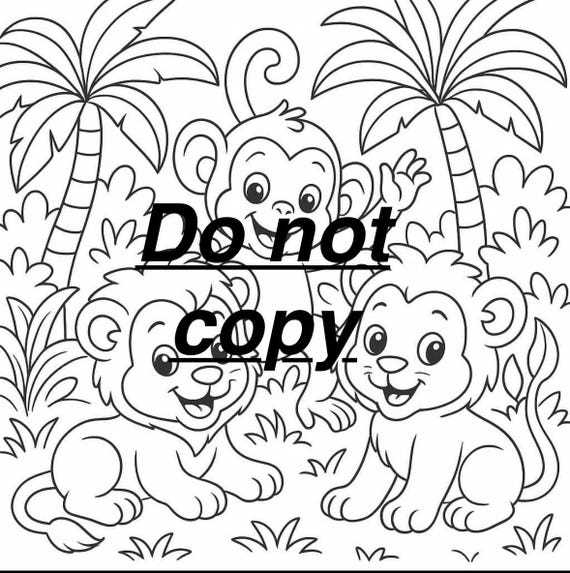 jungle animals printable coloring pages