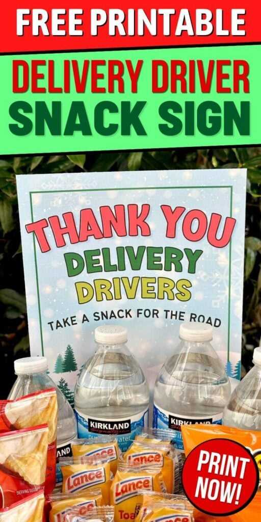 delivery driver treat sign free printable