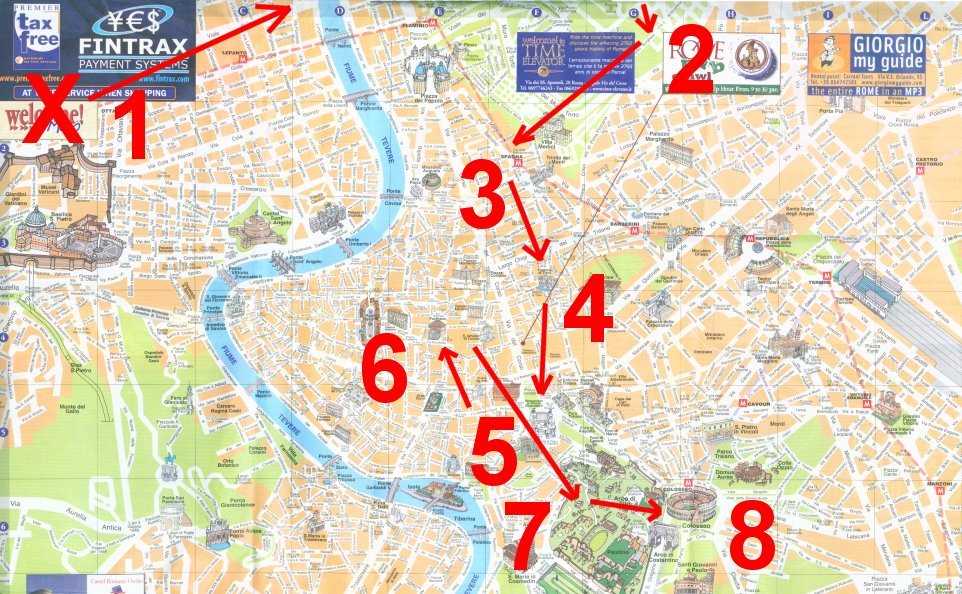 rome map printable tourist