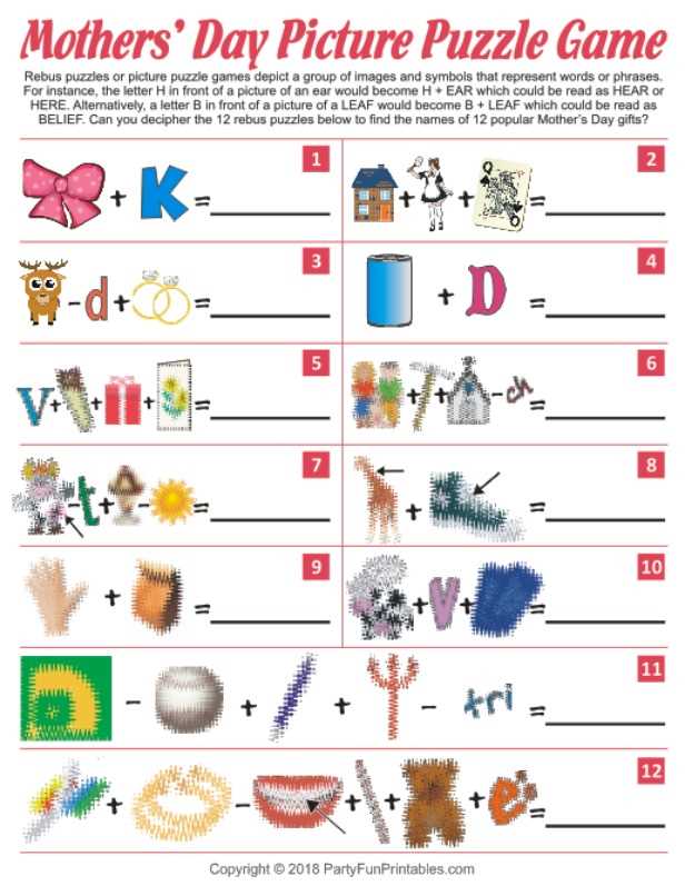 free printable mothers day games for adults