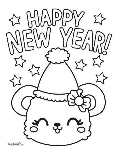 free printable happy new year coloring pages
