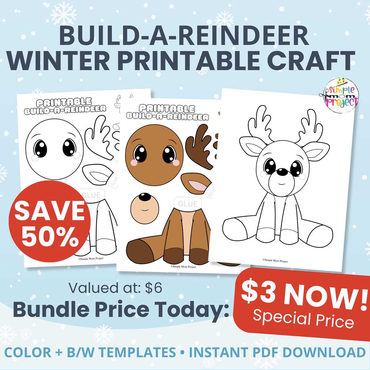 build a reindeer printable