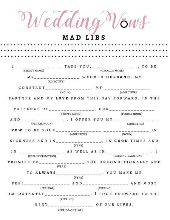 bridal shower mad libs free printable