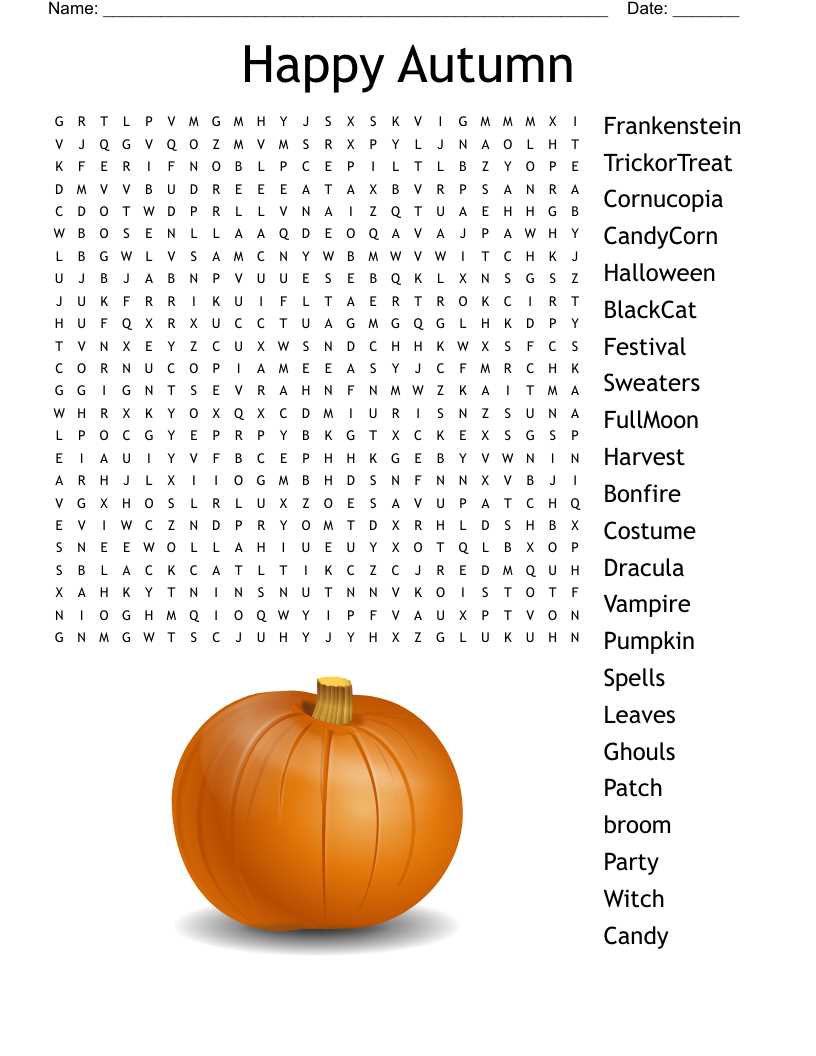 free printable word searches for fall