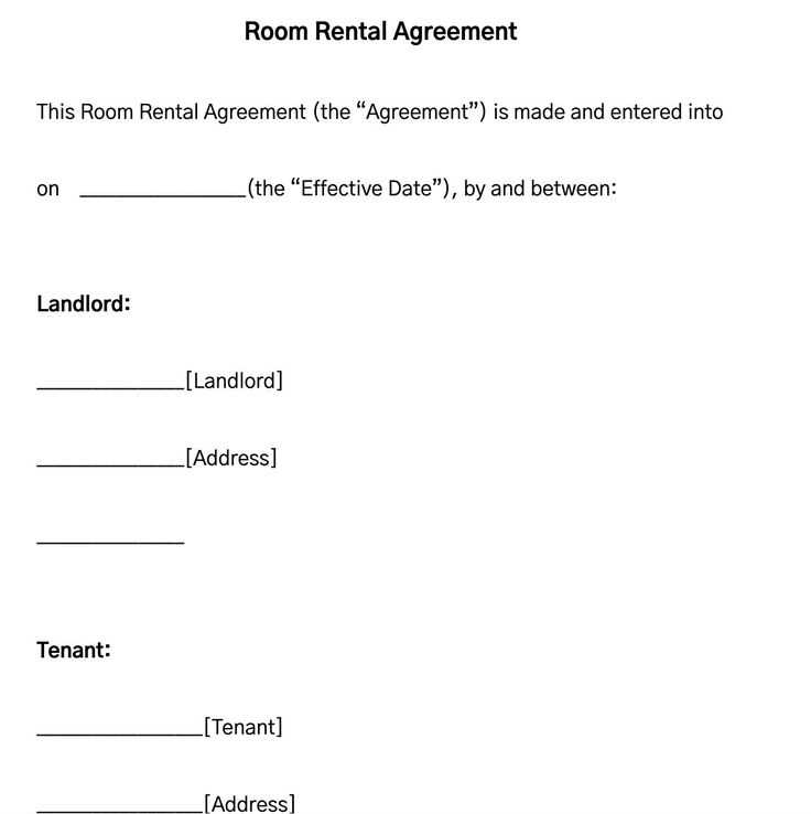 room rental agreement template free printable