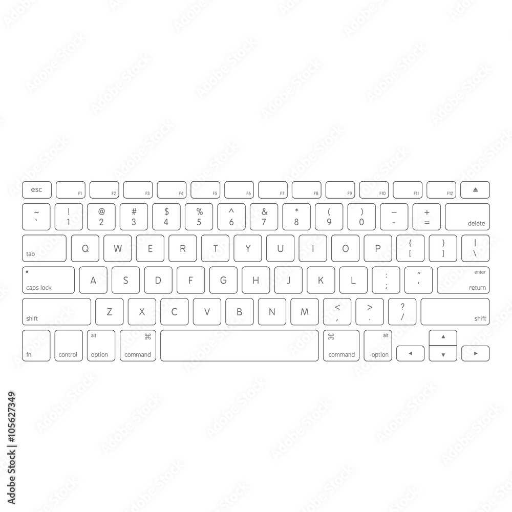 keyboard layout printable