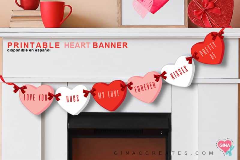 happy valentines day banner printable