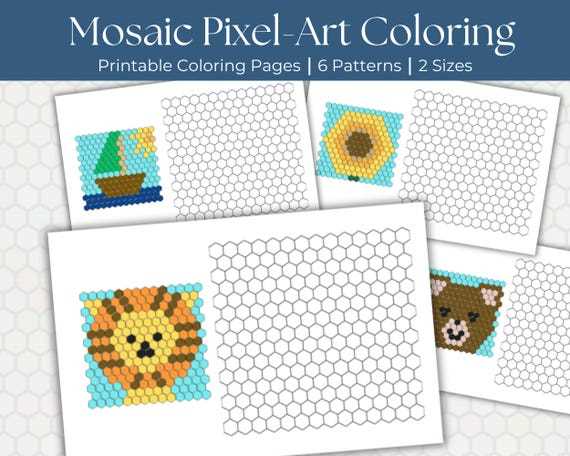 printable pixel art coloring pages