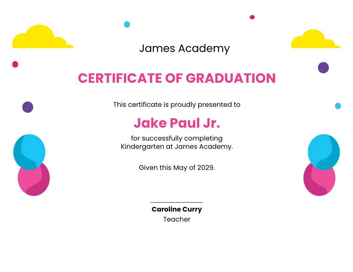 kindergarten graduation certificate free printable