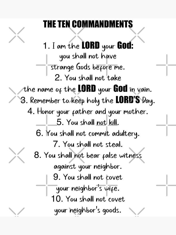 ten commandments printable poster