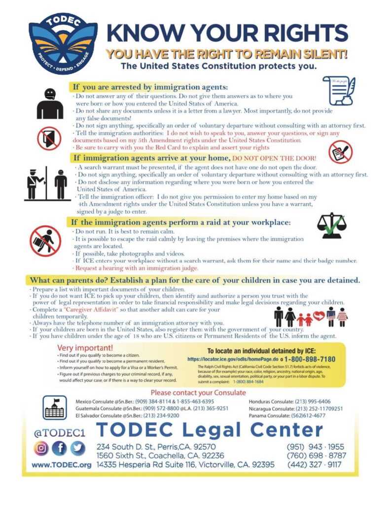 know your rights card printable