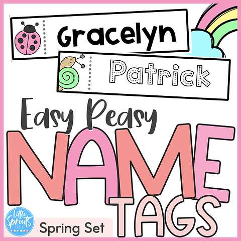 free printable spring name tags