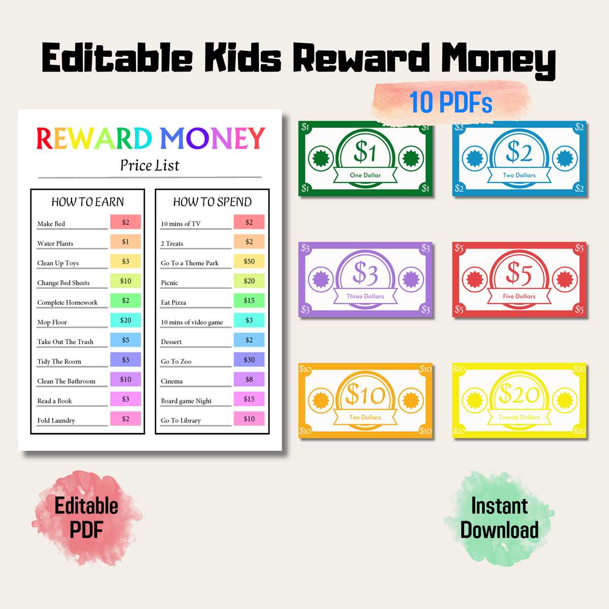 free printable mom bucks