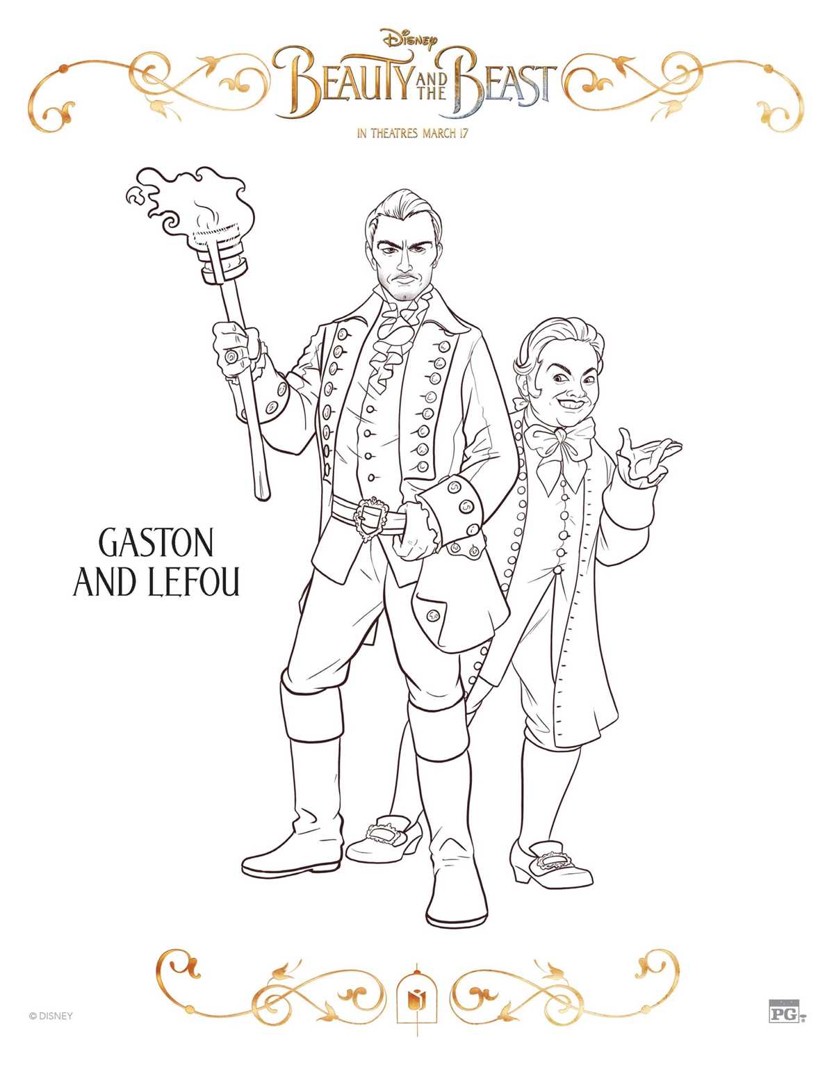 printable beauty and the beast coloring pages