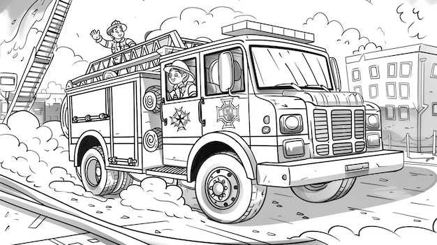 free fire truck coloring pages printable