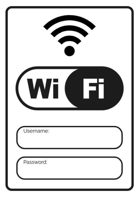 wifi password printable sign