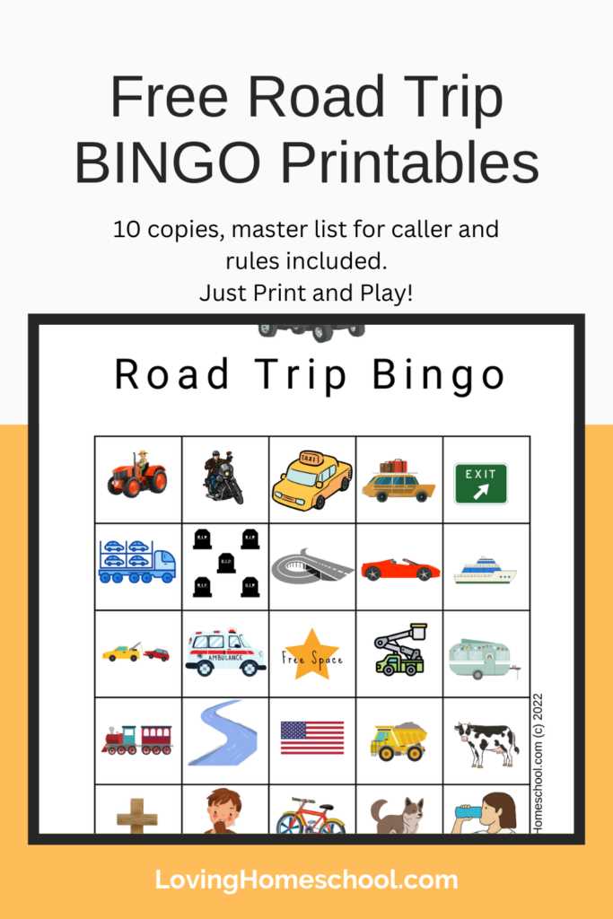 travel bingo printable