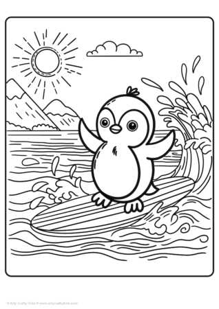 cute penguin coloring pages printable