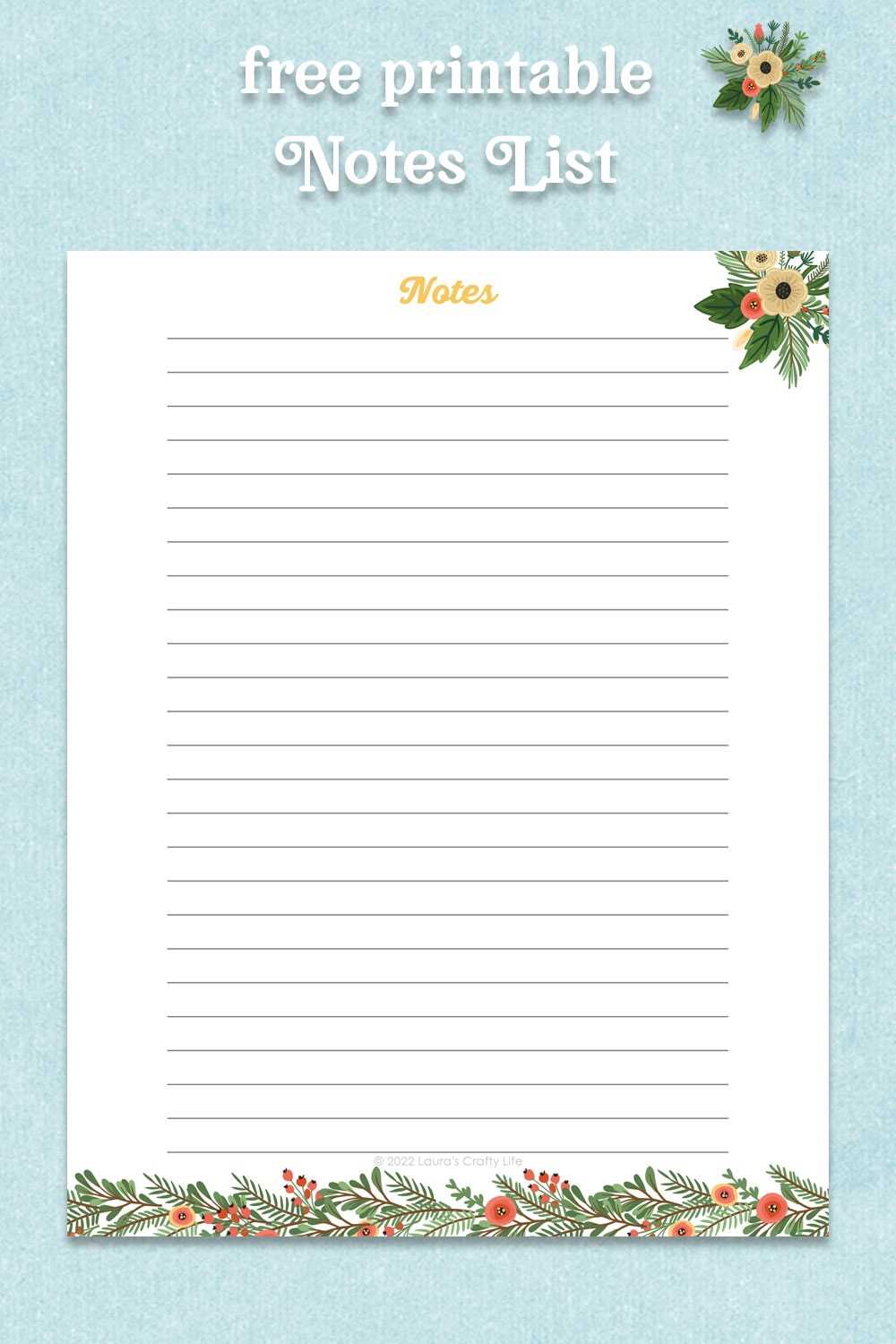 free notes printable