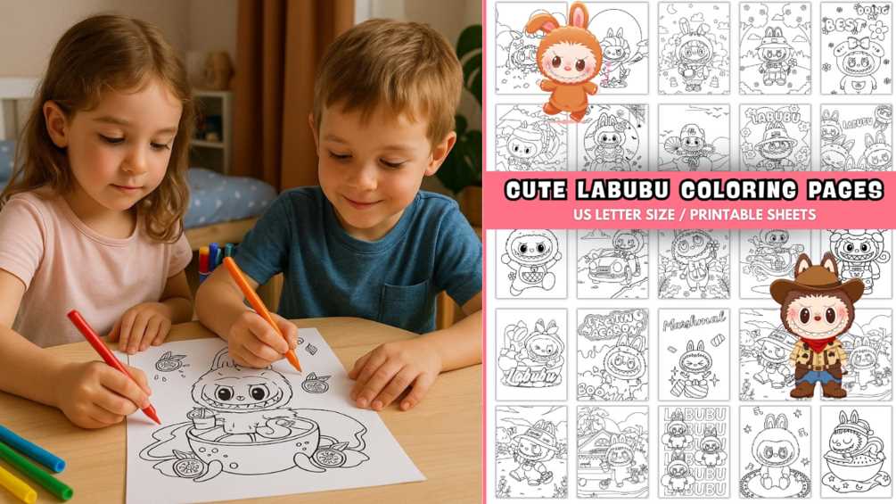 labubu coloring pages free printable