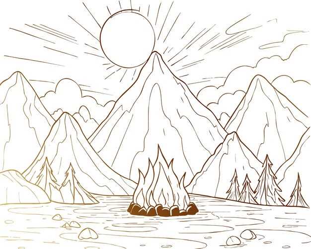 landscape coloring pages printable