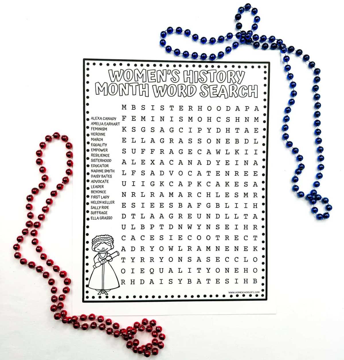 word search history printable