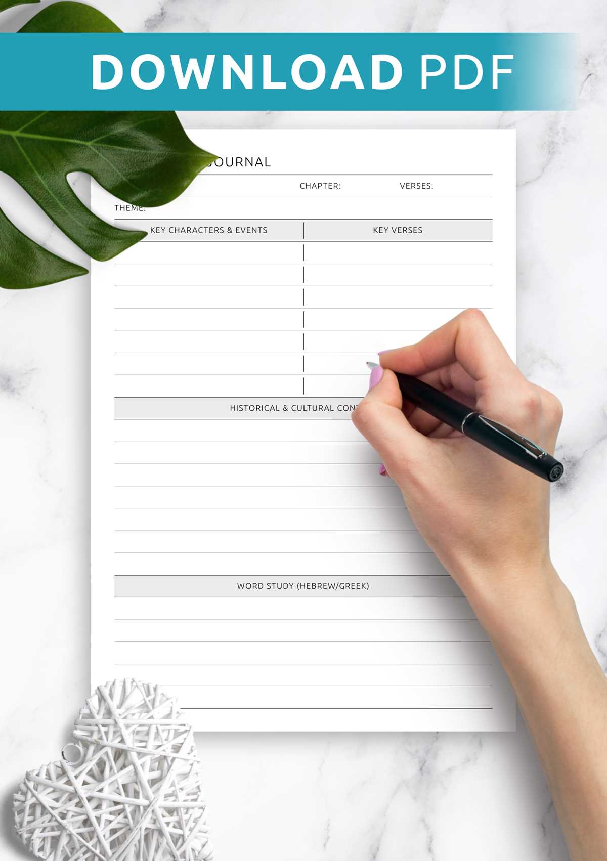 free printable bible study journal template
