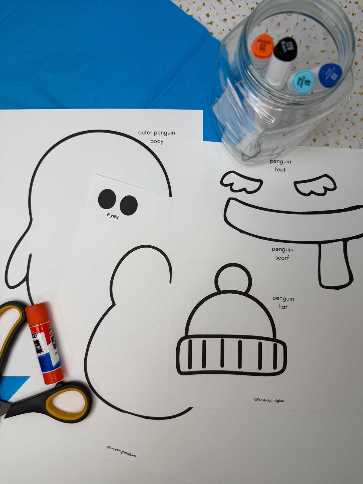free penguin printables templates
