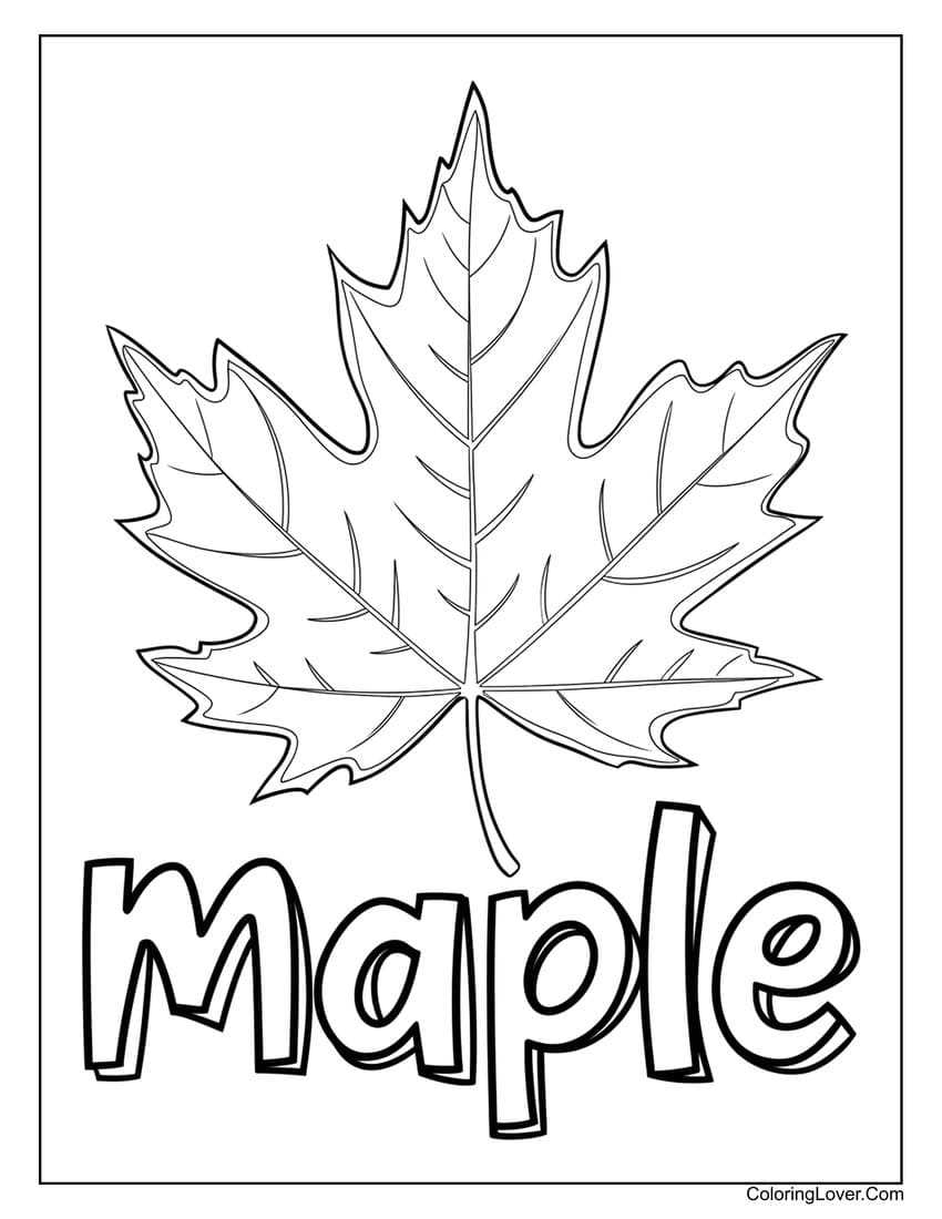 leaf coloring sheets printable