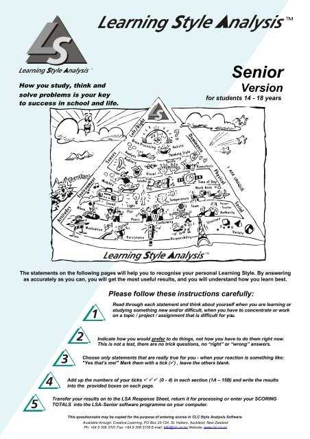 learning style test for students printable