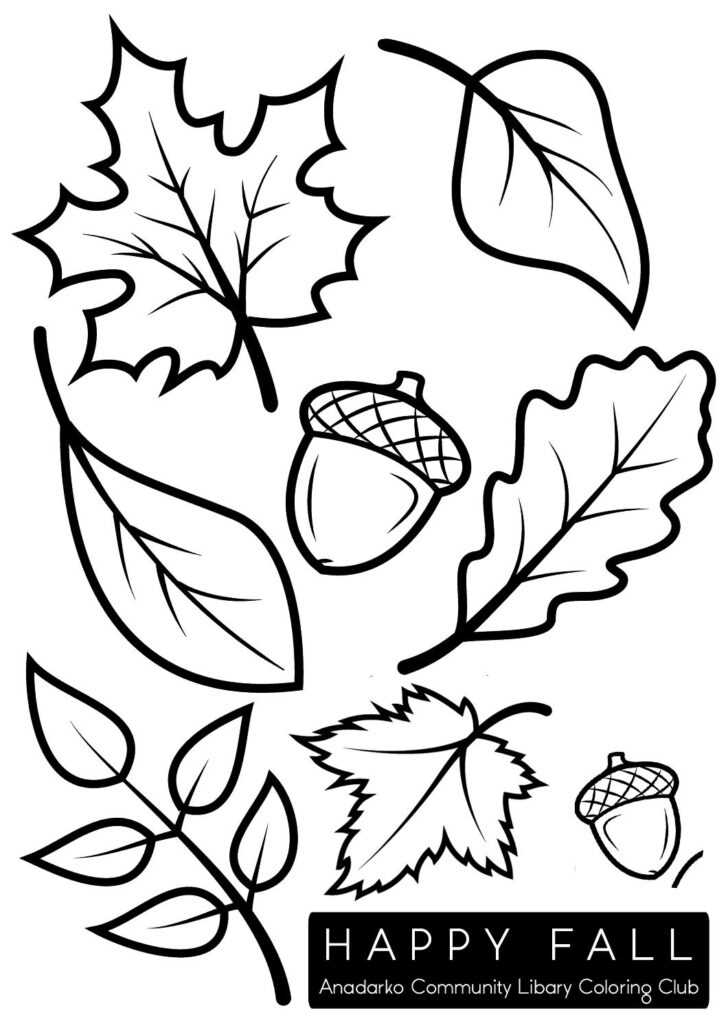 leaves printable coloring pages