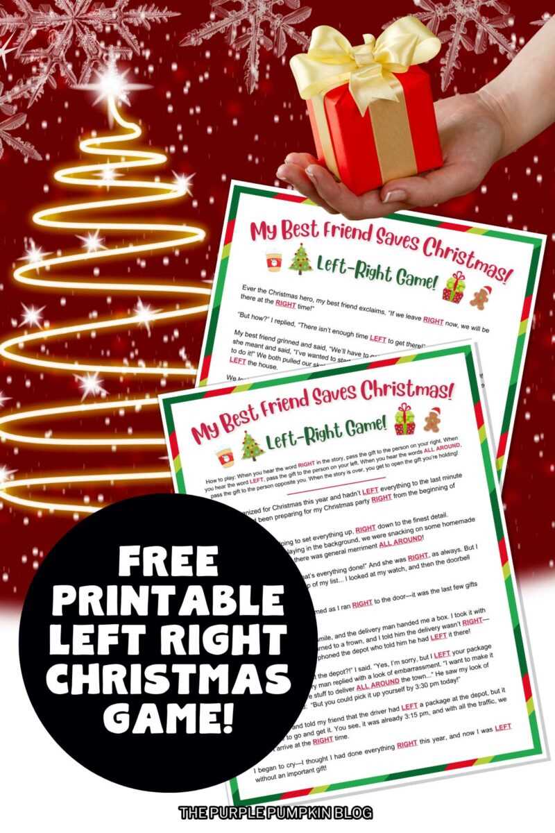 left right christmas story free printable