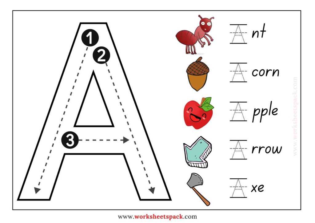 letter a tracing printable