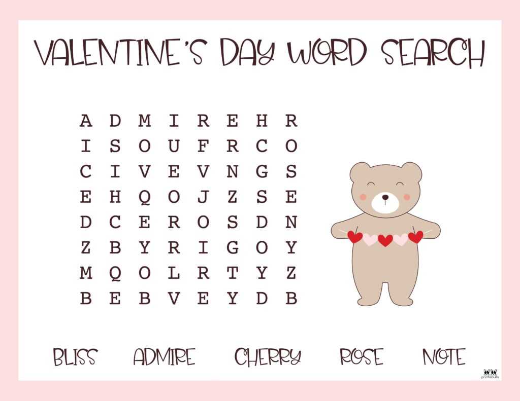 valentines word search free printable