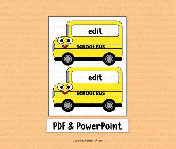 bus name tags free printable