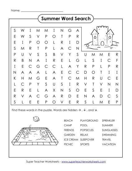 summer printable activities