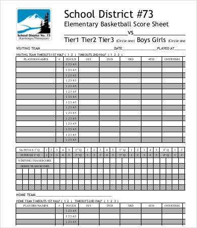 basketball stat sheet printable free