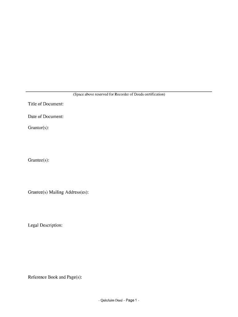 printable quick claim deed